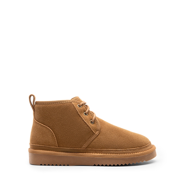 [FuzzyGo Women's Cozy] Non-Slip Faux Fur Suede Snow boots - CHESTNUT - 3