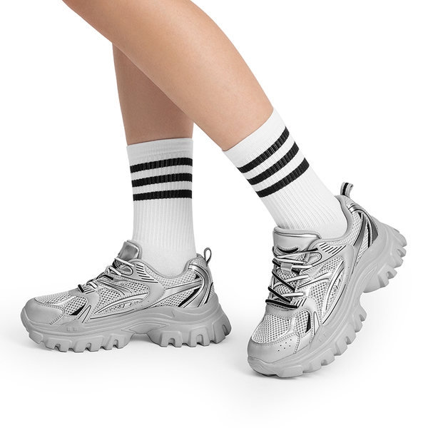 [Heidi] Comfortable Trendy Chunky Sneakers  - GREY - 2