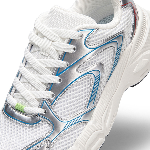 [Celi] Y2K-inspired Fashionable Mesh Walking Sneakers - SILVER/WHITE - 5