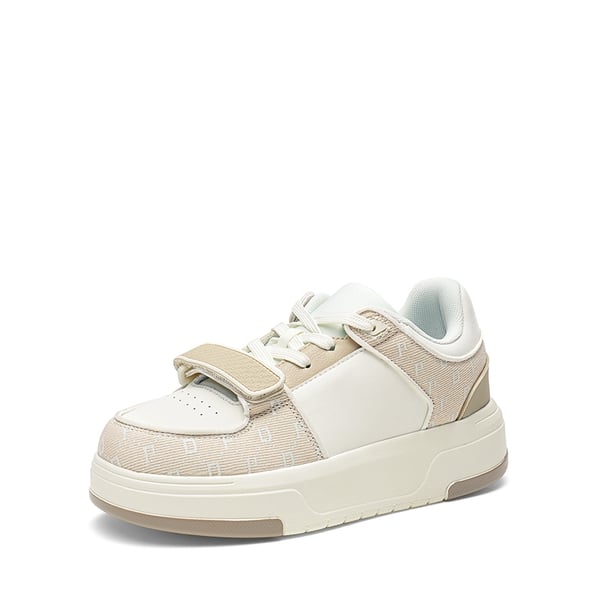 [Oli] Round-Toe Platform Fashion Sneakers - WHITE BEIGE -  0