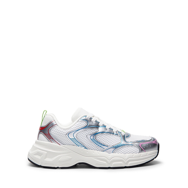 [Celi] Y2K-inspired Fashionable Mesh Walking Sneakers - SILVER/WHITE - 3