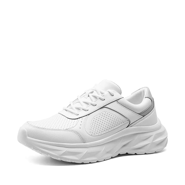 [ActiveCity] Men's Comfortable Leather Walking Sneakers - WHITE -  0