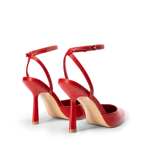 Pointed-Toe Stiletto High Heel Pumps - RED-PU - 4