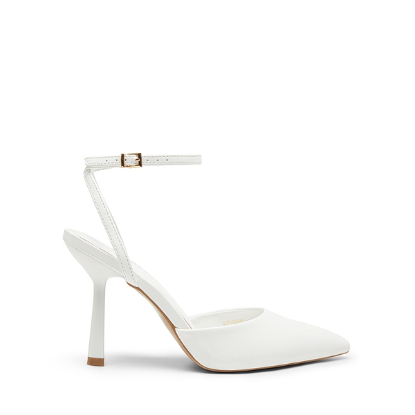 Pointed-Toe Stiletto High Heel Pumps - WHITE-PU - 3