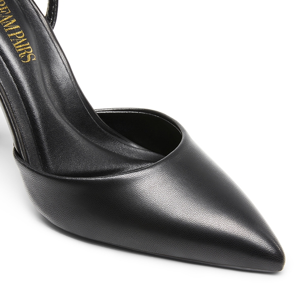 Pointed-Toe Stiletto High Heel Pumps - BLACK-PU - 5