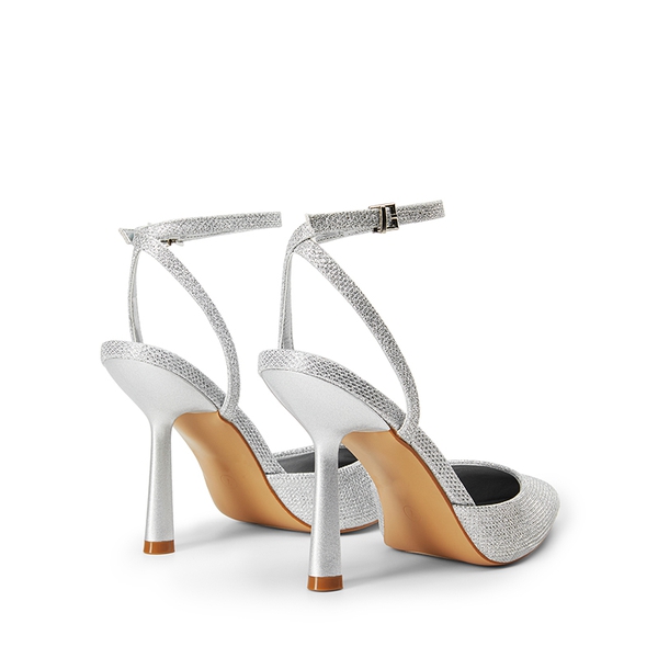 Pointed-Toe Stiletto High Heel Pumps - SILVER-GLITTER - 4