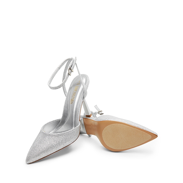 Pointed-Toe Stiletto High Heel Pumps - SILVER-GLITTER - 6
