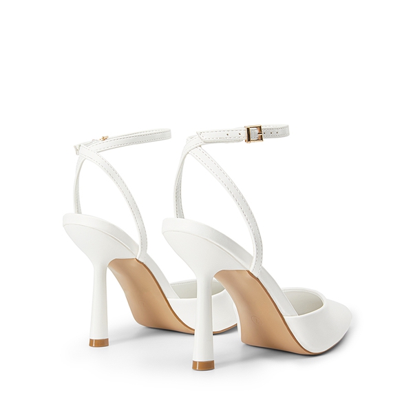 Pointed-Toe Stiletto High Heel Pumps - WHITE-PU - 4