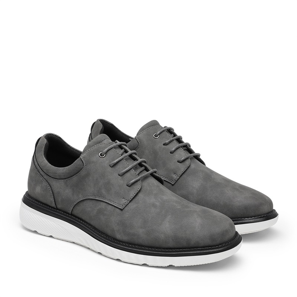 Men's Knitted Casual Oxford Sneakers - GREY - 2