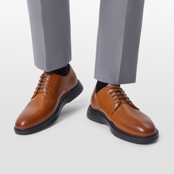 [MaxFlex Ease Polish] Men's Comfortable Oxford Shoes - BROWN - 5