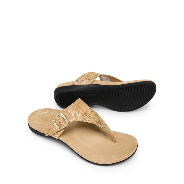 Buckle 3D Arch Support Flip-flops - GOLD-CORK - 3