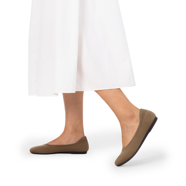 Comfortable Arch Support Knit Ballet Flats - BROWN - 2