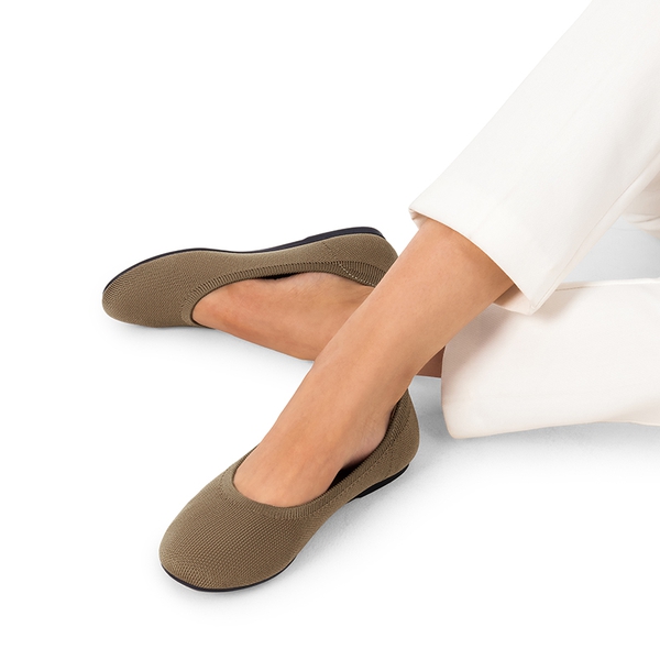 Comfortable Arch Support Knit Ballet Flats - BROWN - 1