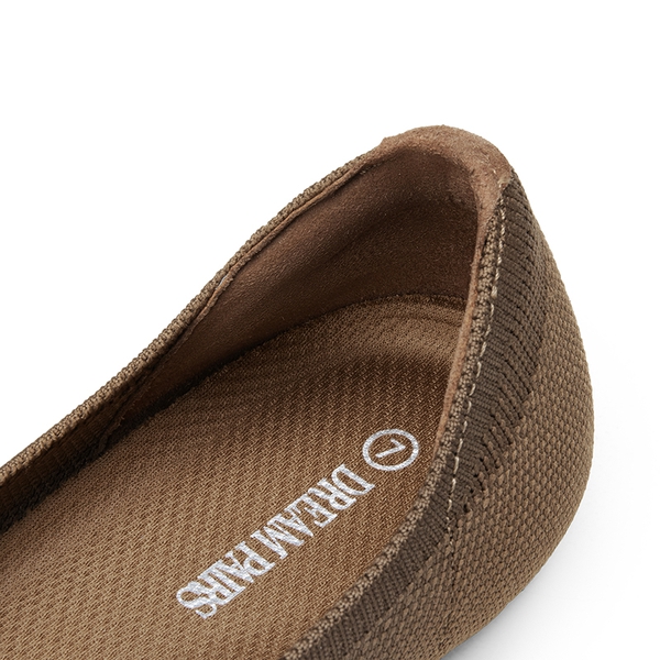 Comfortable Arch Support Knit Ballet Flats - BROWN - 4