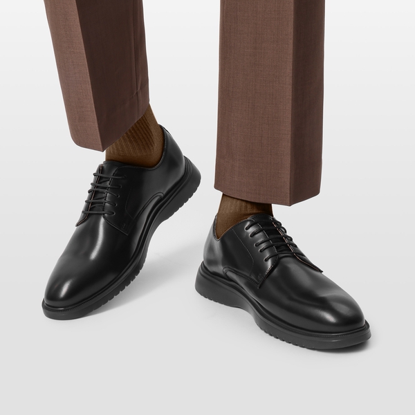 [MaxFlex Ease Polish] Men's Comfortable Oxford Shoes - BLACK - 5