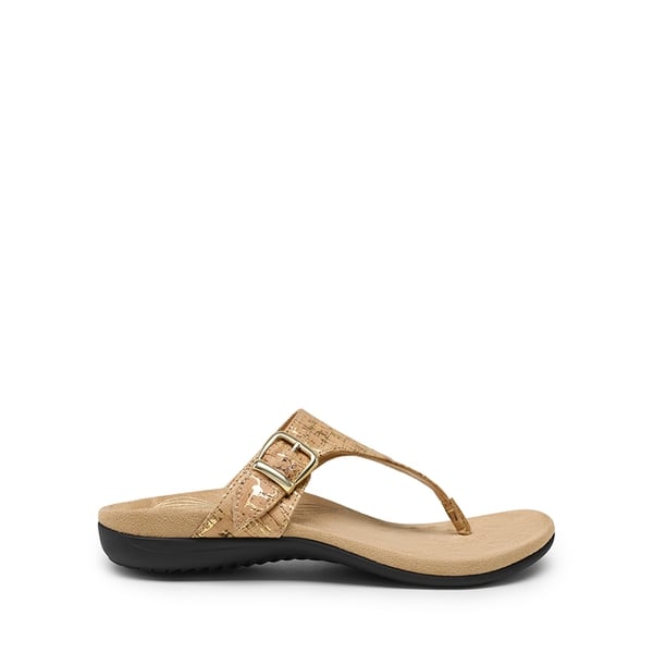 Buckle 3D Arch Support Flip-flops - GOLD-CORK - 1