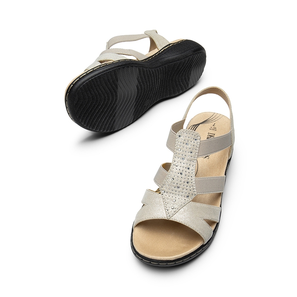 Strappy Suede Arch Support Flat Sandals - GREY - 4