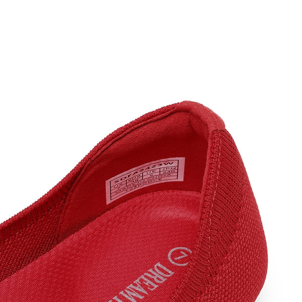 Comfortable Arch Support Knit Ballet Flats - RED - 4