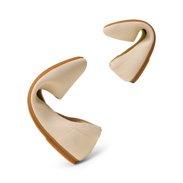 Comfortable Arch Support Knit Ballet Flats - NUDE - 5