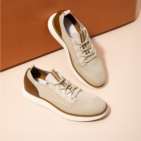 [MaxFlex SuiteCraft+] Men's Smart Mesh Oxford Shoes - BEIGE - 7