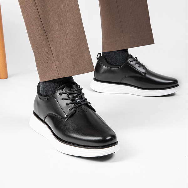 [MaxFlex SuitePolish-] Men's Smart Casual Oxford Sneakers - BLACK - 6