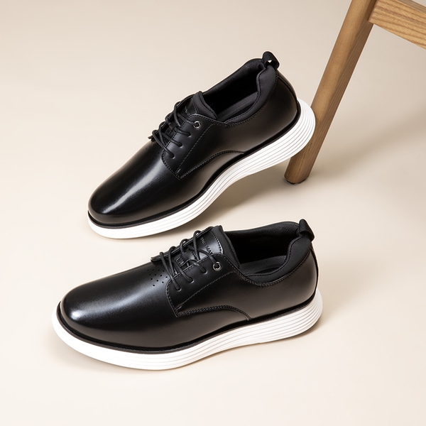 [MaxFlex SuitePolish-] Men's Smart Casual Oxford Sneakers - BLACK - 7