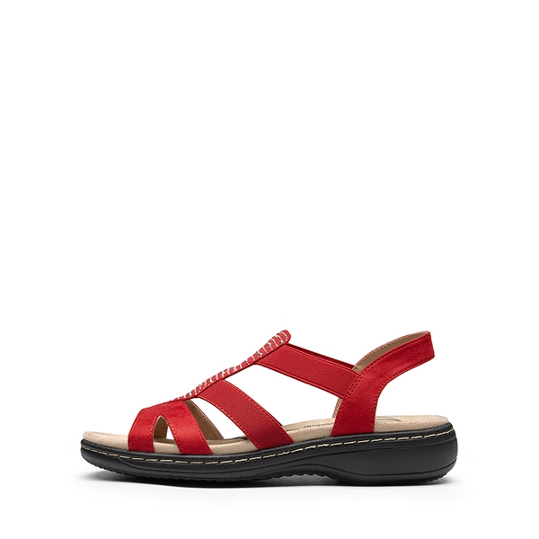 Strappy Suede Arch Support Flat Sandals - RED - 3