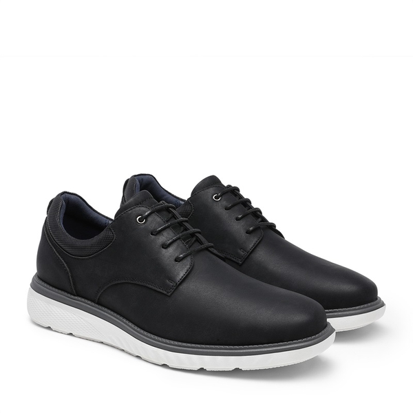 Men's Knitted Casual Oxford Sneakers - BLACK - 2