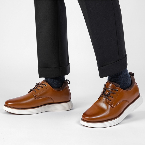 [MaxFlex SuitePolish-] Men's Smart Casual Oxford Sneakers - BROWN - 5