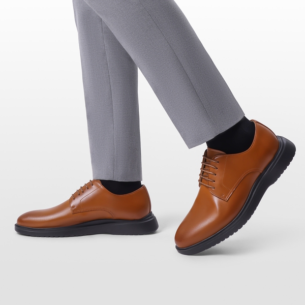[MaxFlex Ease Polish] Men's Comfortable Oxford Shoes - BROWN - 6