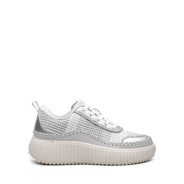 [Arch] Tweed-Effect Platform Fashion Sneakers - SILVER - 3