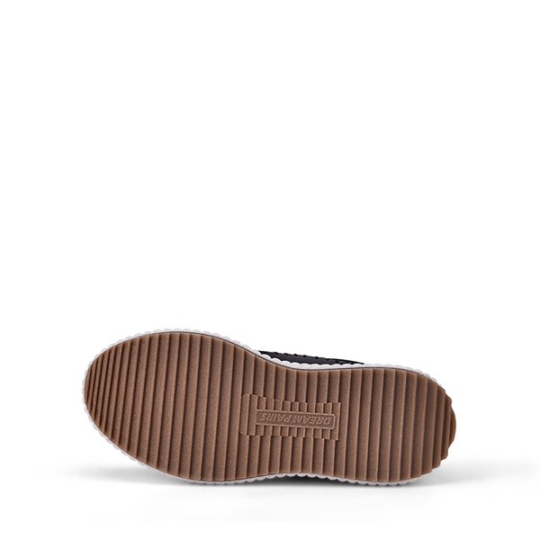 [Arch] Wide Width Tweed Platform Fashion Sneakers - BLACK/WHITE - 6