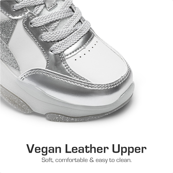 [Sparkle StarShimmer] Retro-inspired Star Accents Sneakers - SILVER WHITE - 4