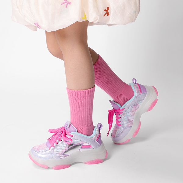 [Sparkle StarGlow] Sparkling Glitters Sneakers - HOT PINK PURPLE - 1