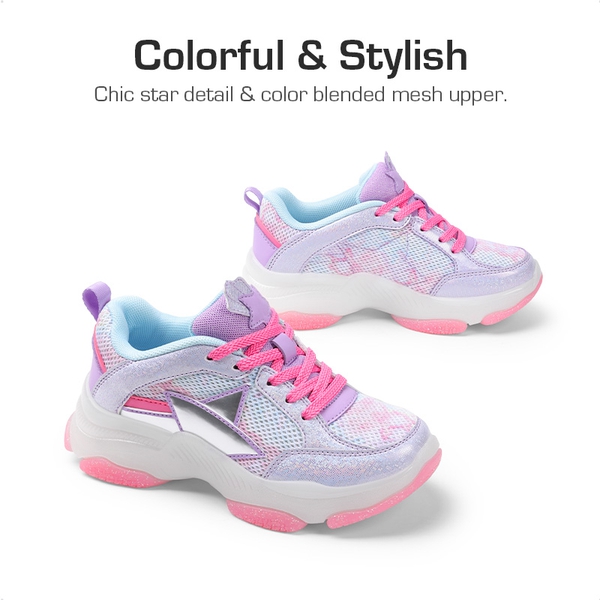 [Sparkle StarGlow] Sparkling Glitters Sneakers - HOT PINK PURPLE - 3
