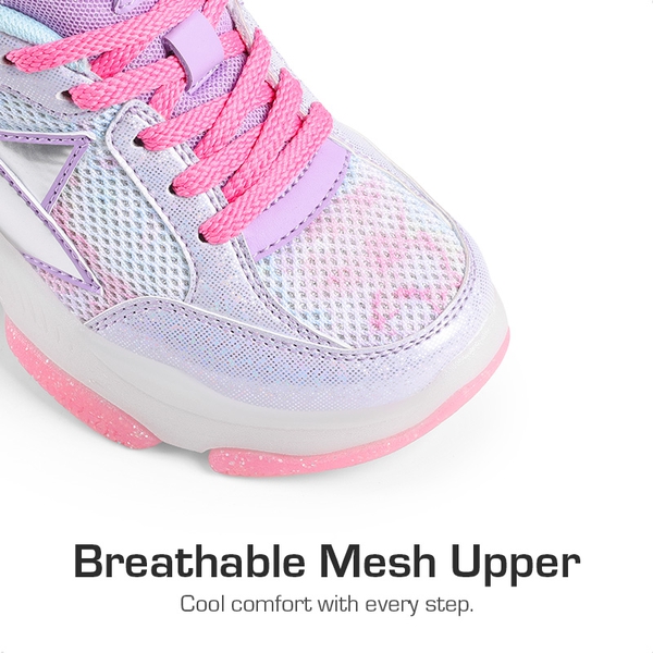 [Sparkle StarGlow] Sparkling Glitters Sneakers - HOT PINK PURPLE - 4