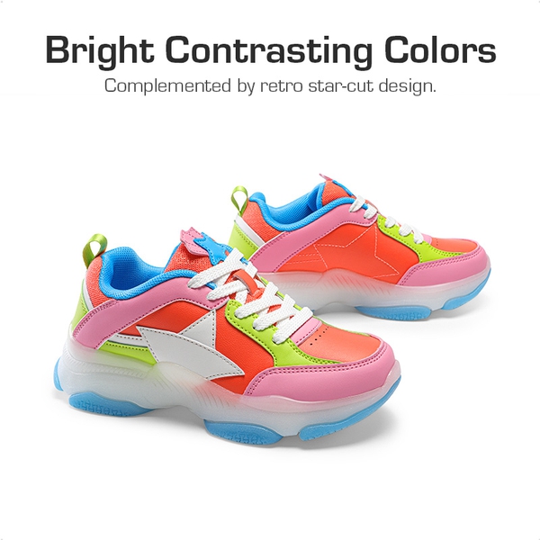 [Sparkle StarShimmer] Retro-inspired Star Accents Sneakers - RAINBOW - 3