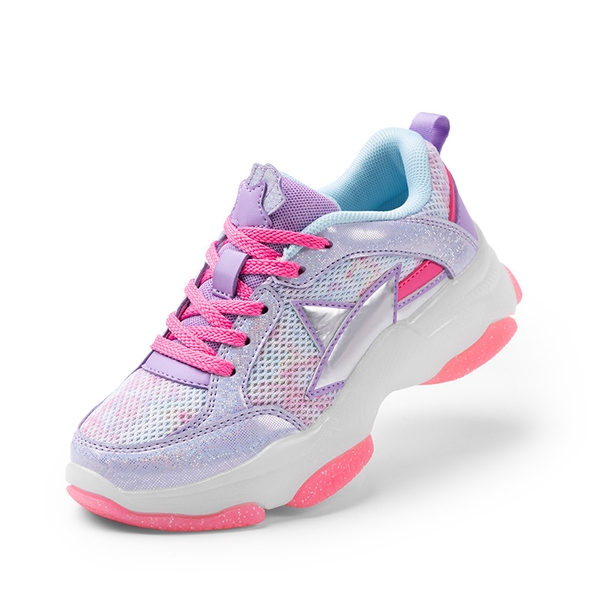 [Sparkle StarGlow] Sparkling Glitters Sneakers - HOT PINK PURPLE -  0