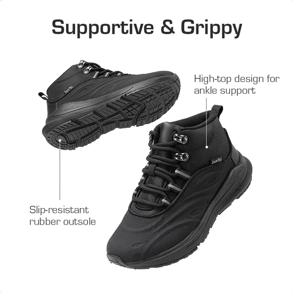 [DuraPlay SkyHigh Sheild] Kids’ High-top Running Sneakers - BLACK - 2
