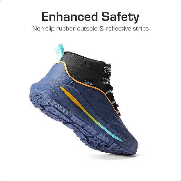 [DuraPlay SkyHigh Sheild] Kids’ High-top Running Sneakers - DARK BLUE BLACK - 3