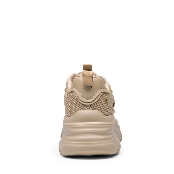 [Jaxon] Platform Lace Up Fashion Sneakers - APRICOT - 4