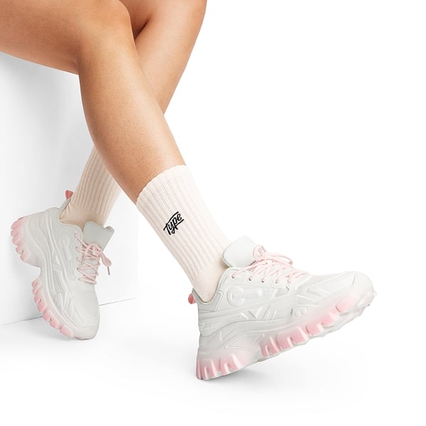 [Bold] Platform Lightweight Fashion Sneakers - WHITE/PINK - 1