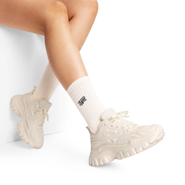 [Bold] Platform Lightweight Fashion Sneakers - IVORY - 1