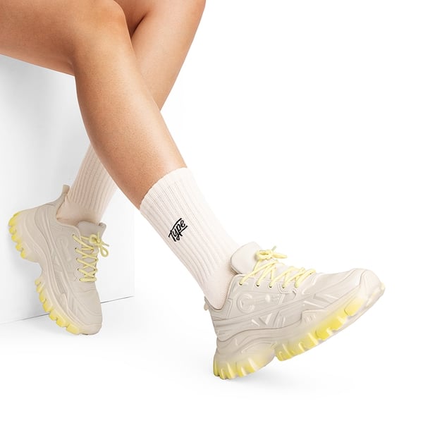 [Bold] Platform Lightweight Fashion Sneakers - IVORY/YELLOW - 1
