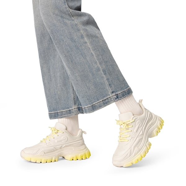[Bold] Platform Lightweight Fashion Sneakers - IVORY/YELLOW - 2