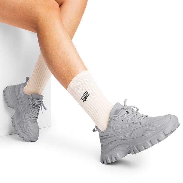 [Bold] Platform Lightweight Fashion Sneakers - GREY - 1