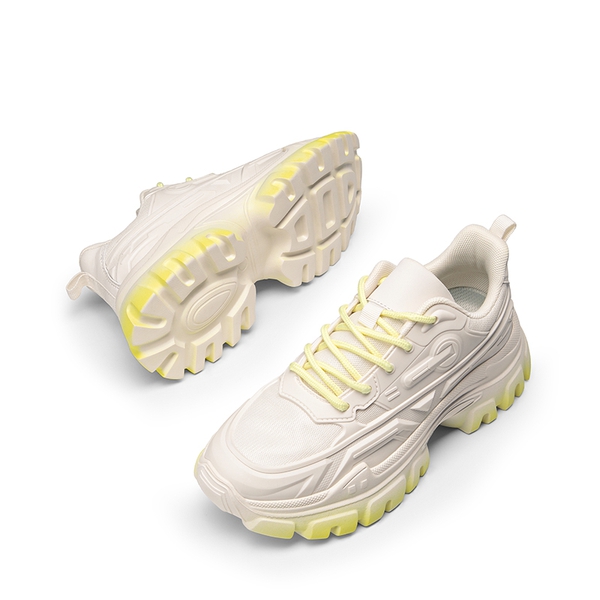 [Bold] Platform Lightweight Fashion Sneakers - IVORY/YELLOW - 6