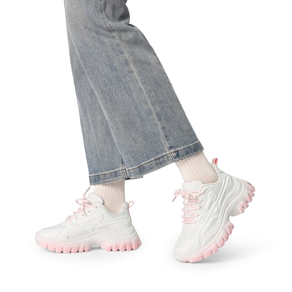 [Bold] Platform Lightweight Fashion Sneakers - WHITE/PINK - 2