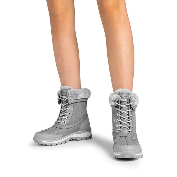 [FuzzyGo Bold] Splash-proof Snow Boots - LIGHT GREY - 1