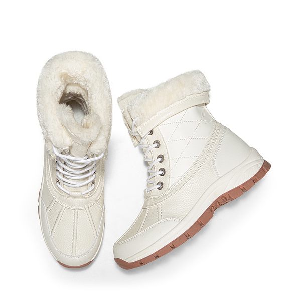 [FuzzyGo Bold] Splash-proof Snow Boots - BEIGE - 7